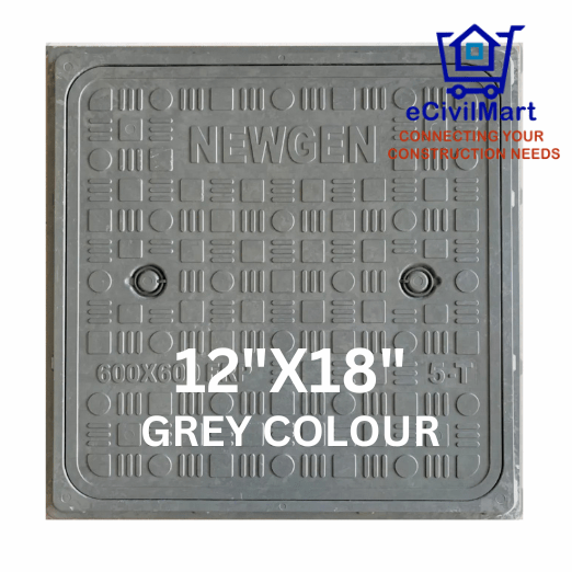 FRP MANHOLE COVER GREY 12x18